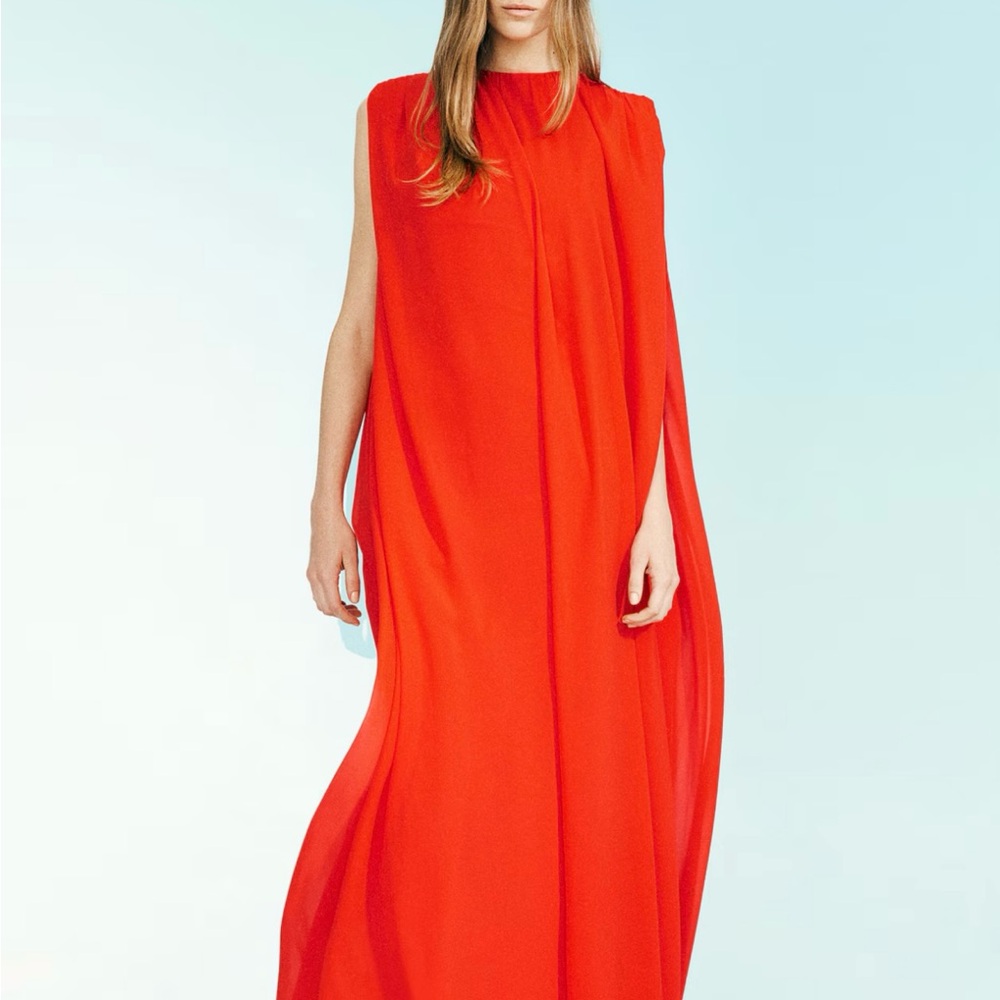 H&M Red Asymmetrical High-Low Cocktail Gown